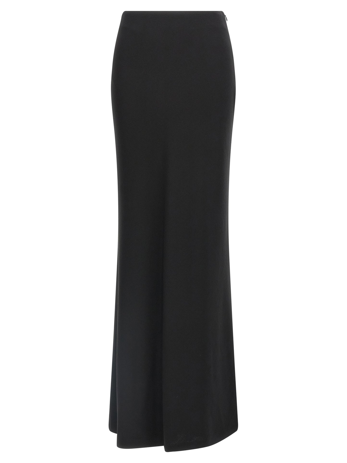 Skirt by Alessandra Rich for women in silk virgin wool crepe black features a sublime silhouette, showcasing the sublime design of the Women's Silk Virgin Wool Crepe Mini Skirt in a sophisticated mini.