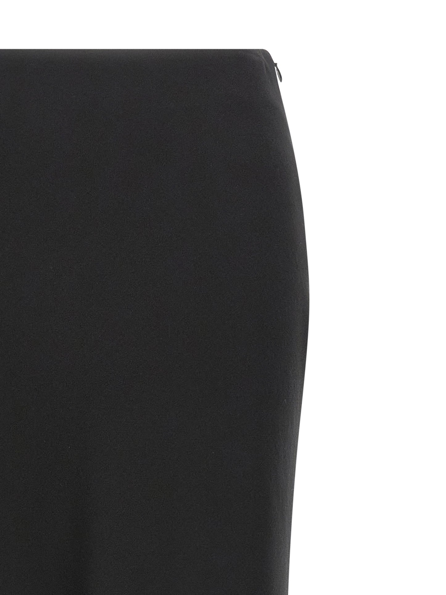 Skirt by Alessandra Rich for women in silk virgin wool crepe black features a contoured silhouette from the Women's Silk Virgin Wool Crepe Mini Skirt collection, characterized by its contoured mini for a contoured finish.