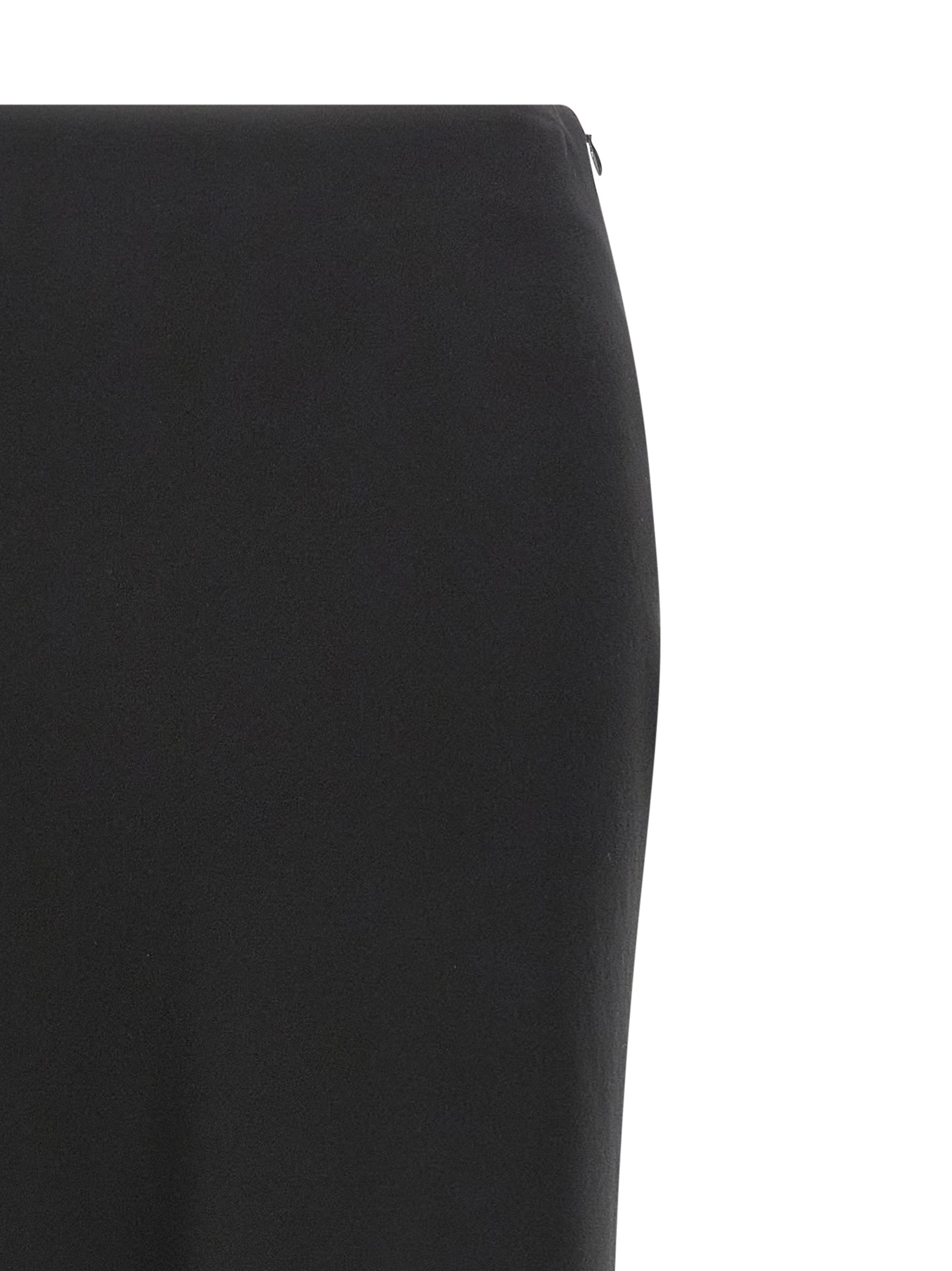 Skirt by Alessandra Rich for women in silk virgin wool crepe black features a contoured silhouette from the Women's Silk Virgin Wool Crepe Mini Skirt collection, characterized by its contoured mini for a contoured finish.