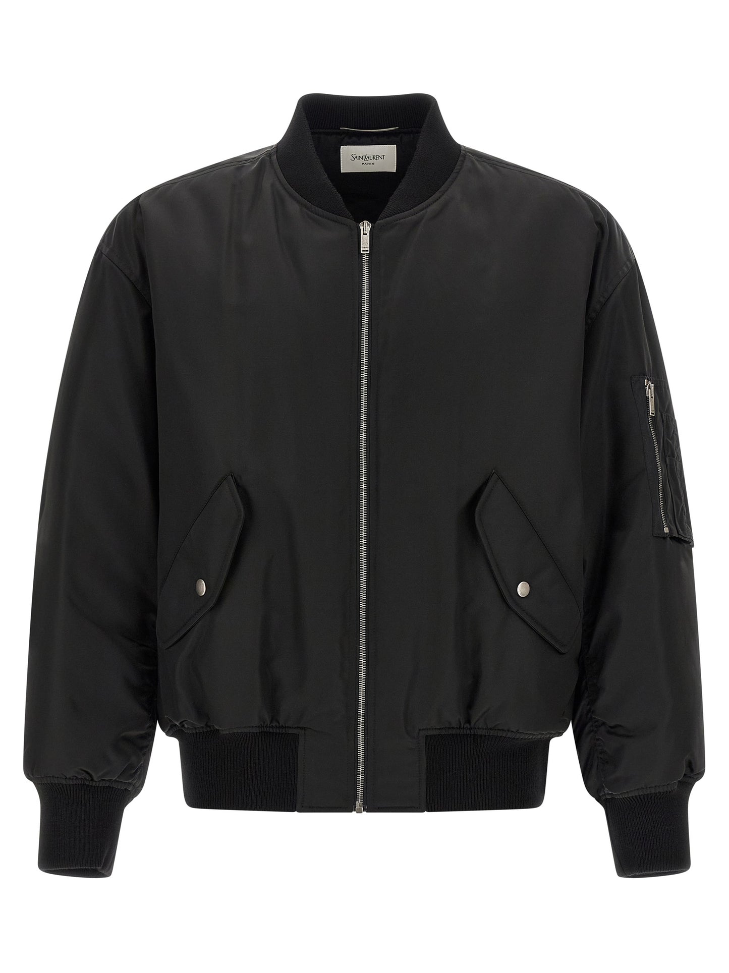 Saint Laurent Men's Nylon Viscose & Cotton Bomber Jacket - Black