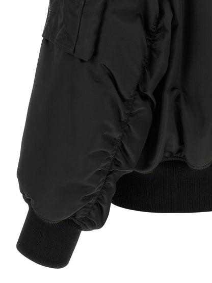 Saint Laurent Men's Nylon Viscose & Cotton Bomber Jacket - Black