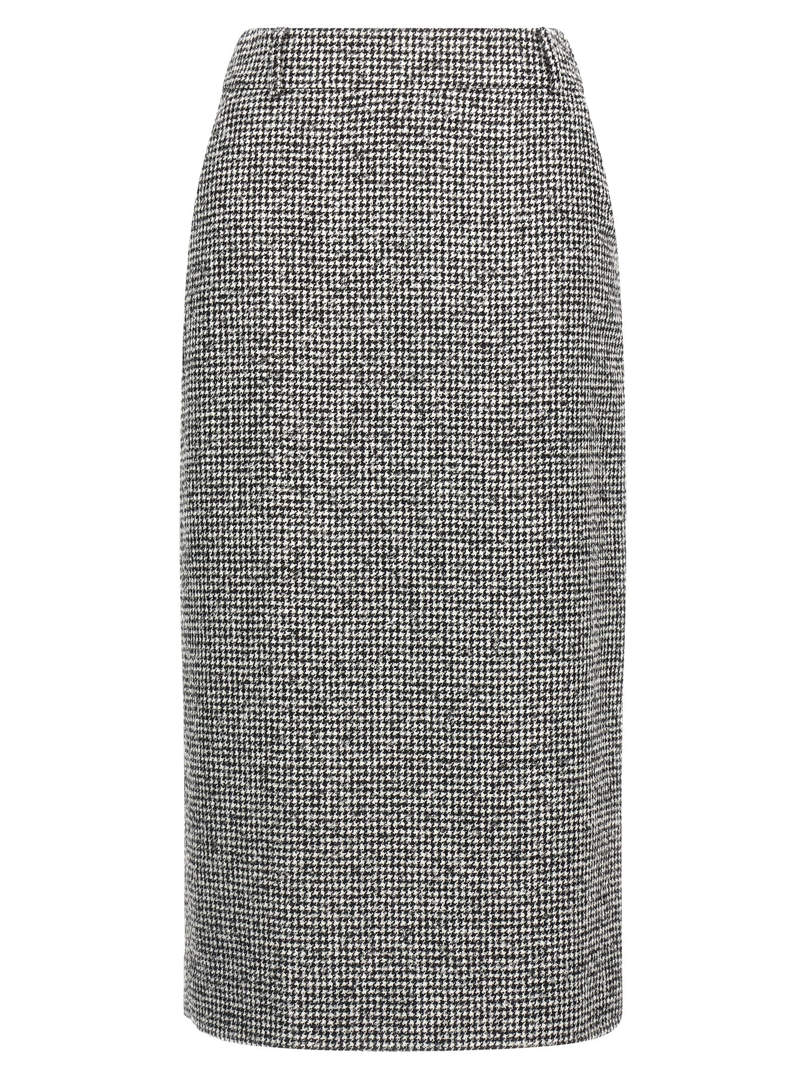 Skirt by Ermanno Scervino for women in polyamide acrylic wool bicolour, black & white showcases a dramatic silhouette, artfully capturing the essence of the Women's Sheath Polyamide Acrylic Wool Midi Skirt in a dramatic midi cut for a refined look.
