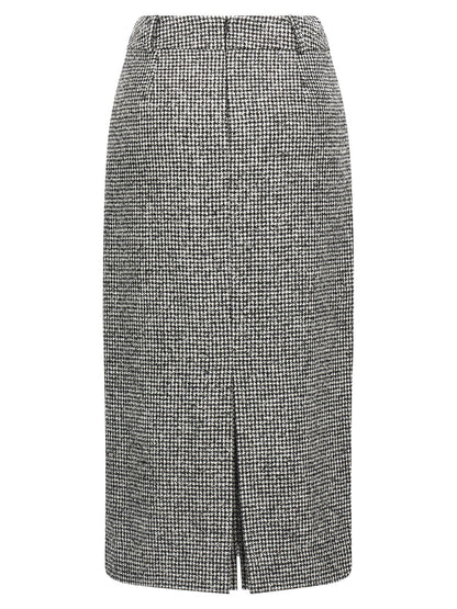 Skirt by Ermanno Scervino for women in polyamide acrylic wool bicolour, black & white features a captivating silhouette, showcasing the captivating Women's Sheath Polyamide Acrylic Wool Midi Skirt design with a sophisticated midi for a captivating look.