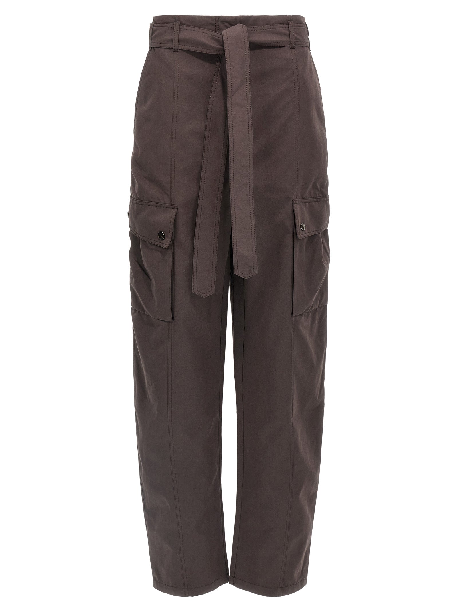 Cargo Pants by The Andamane for women in polyester polyamide suede leather brown presents a on trend silhouette, artfully finished with a on trend , long, and for a sophisticated look.