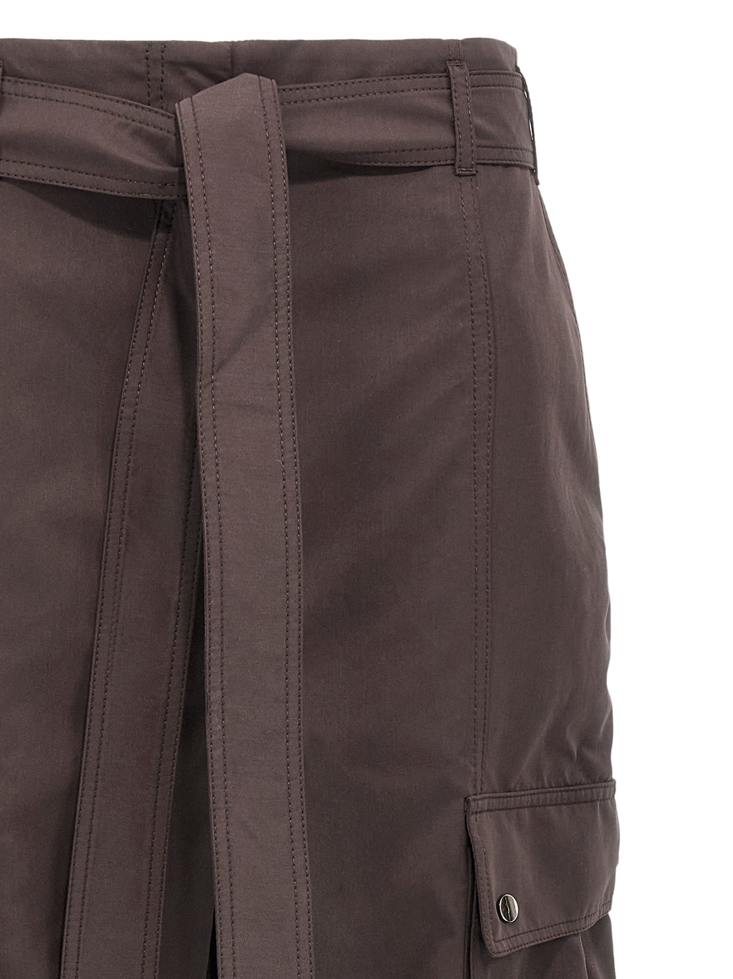 Cargo Pants by The Andamane for women in polyester polyamide suede leather brown features an urban chic with a and long, creating a urban chic aesthetic for "Moon Behind the Hill".