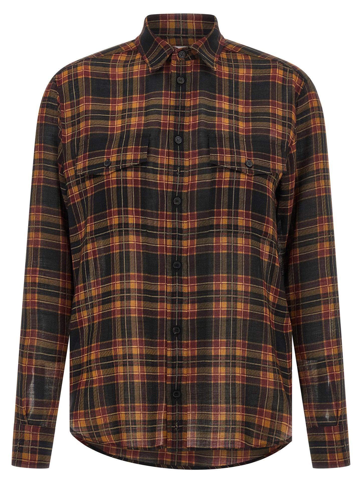 Blouse by Saint Laurent for women in wool multicolor showcases a sublime silhouette, artfully detailed with a sublime and for a sophisticated, sublime finish.