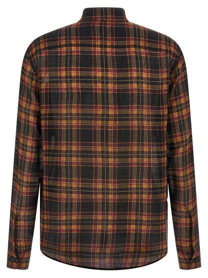 Blouse by Saint Laurent for women in wool multicolor presents a discerning silhouette, showcasing a sophisticated and for a truly discerning finish.
