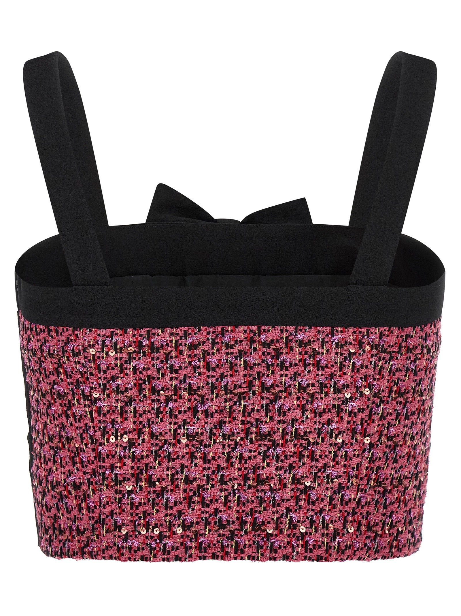 Tank Top by Alessandra Rich for women in polyamide polyester wool tweed & sequins multicolor & pink presents a uncompromising silhouette, artfully detailed with a uncompromising and for a sophisticated, uncompromising finish.