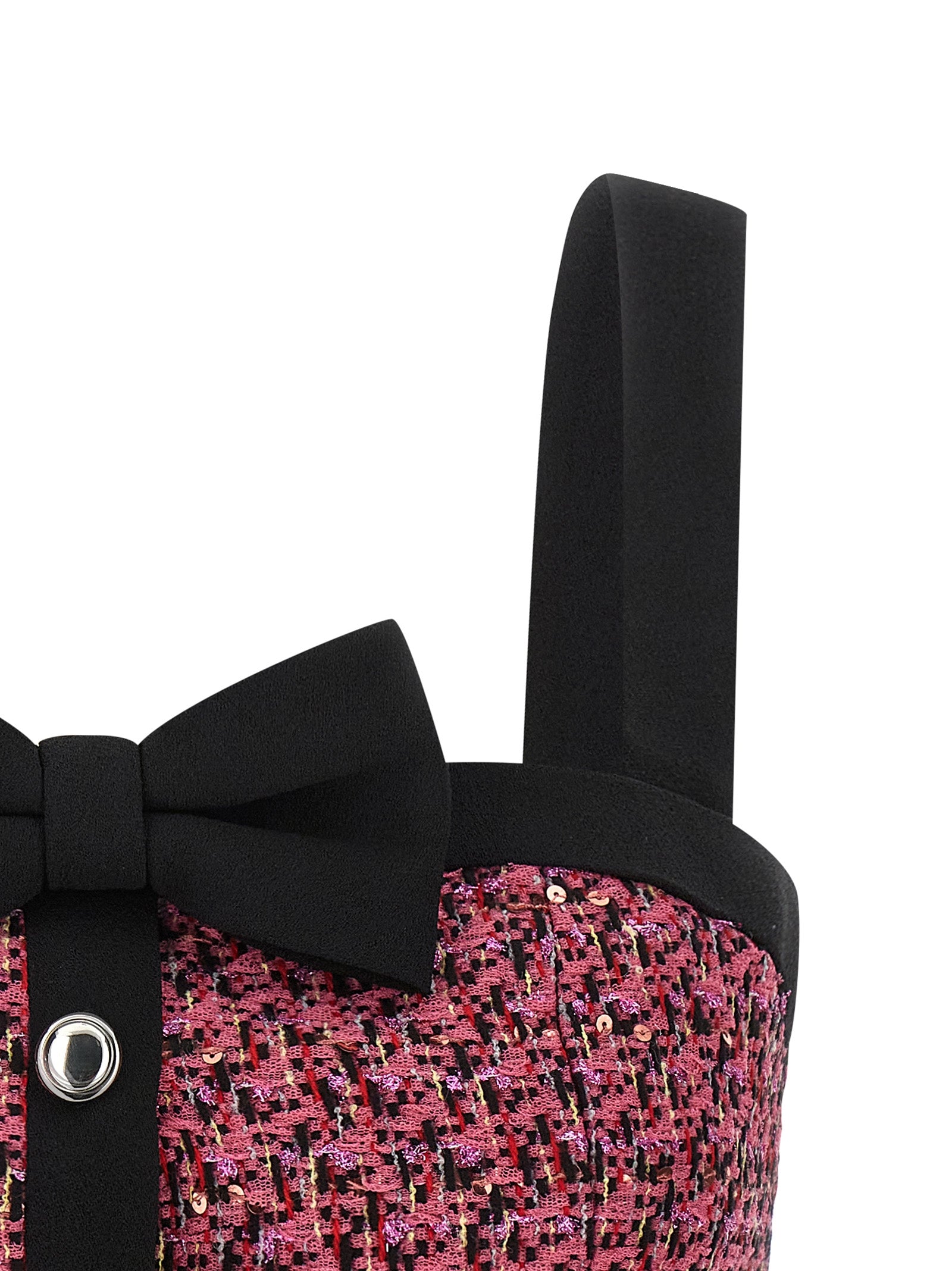 Tank Top by Alessandra Rich for women in polyamide polyester wool tweed & sequins multicolor & pink showcases a streamlined Women's Polyamide Polyester Wool Tweed & Sequins Tank Top design with a streamlined and .