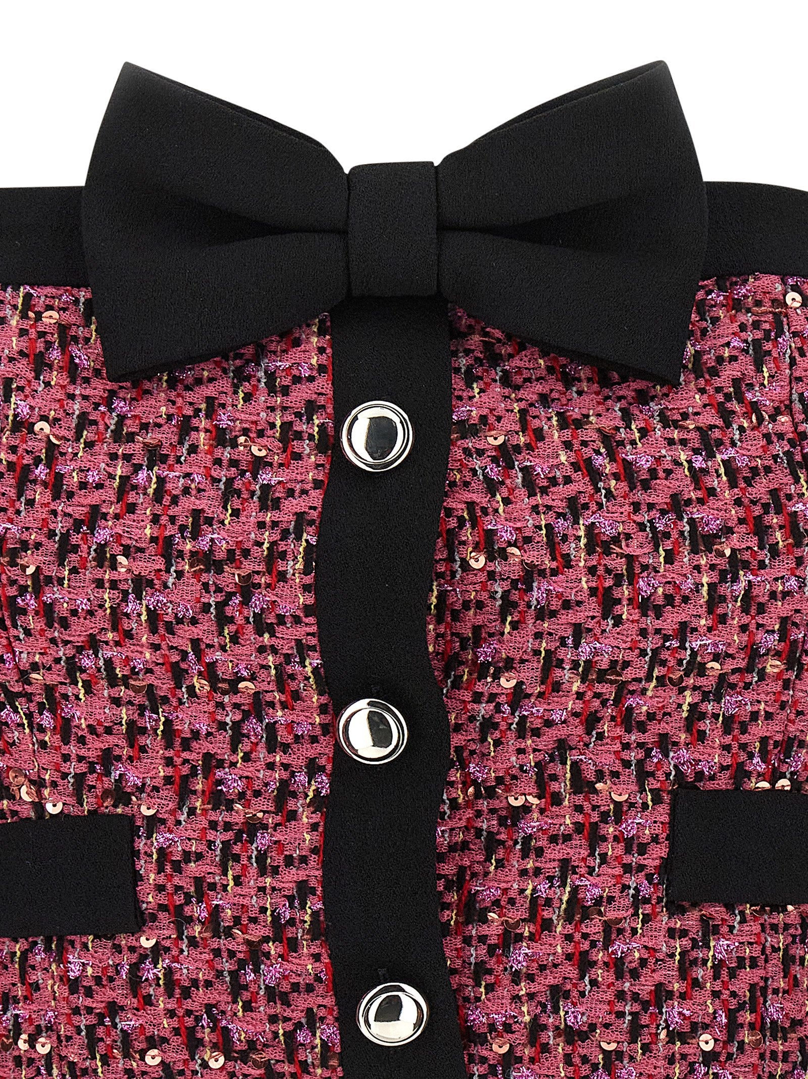 Tank Top by Alessandra Rich for women in polyamide polyester wool tweed & sequins multicolor & pink showcases a perennial silhouette, artfully detailed with a design and a perennial .