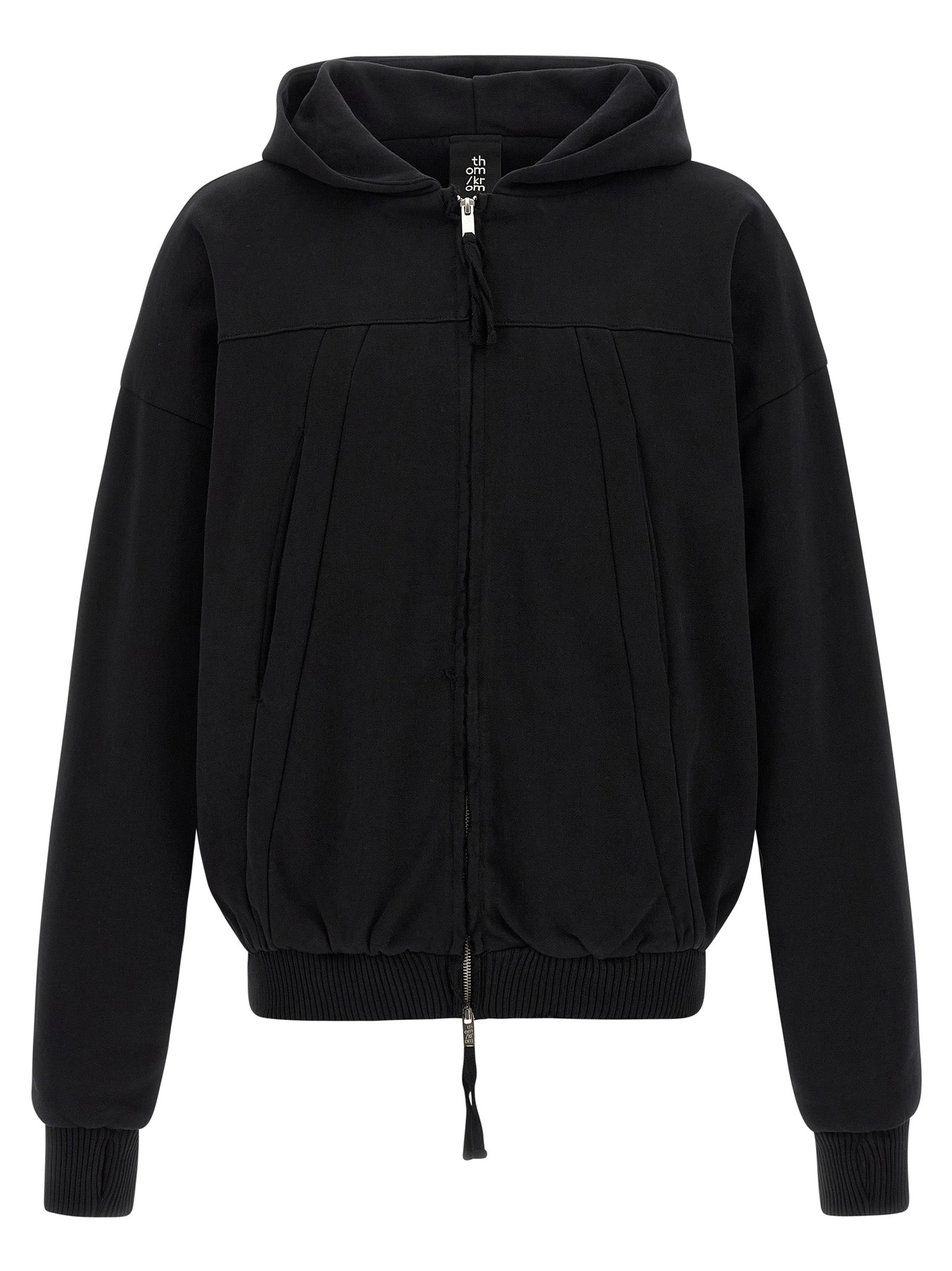 Sweatshirt Hoodie by Thom Krom for men in cotton black features a authentic silhouette, showcasing a sophisticated hooded neckline and authentic long-sleeve detail for a refined finish.