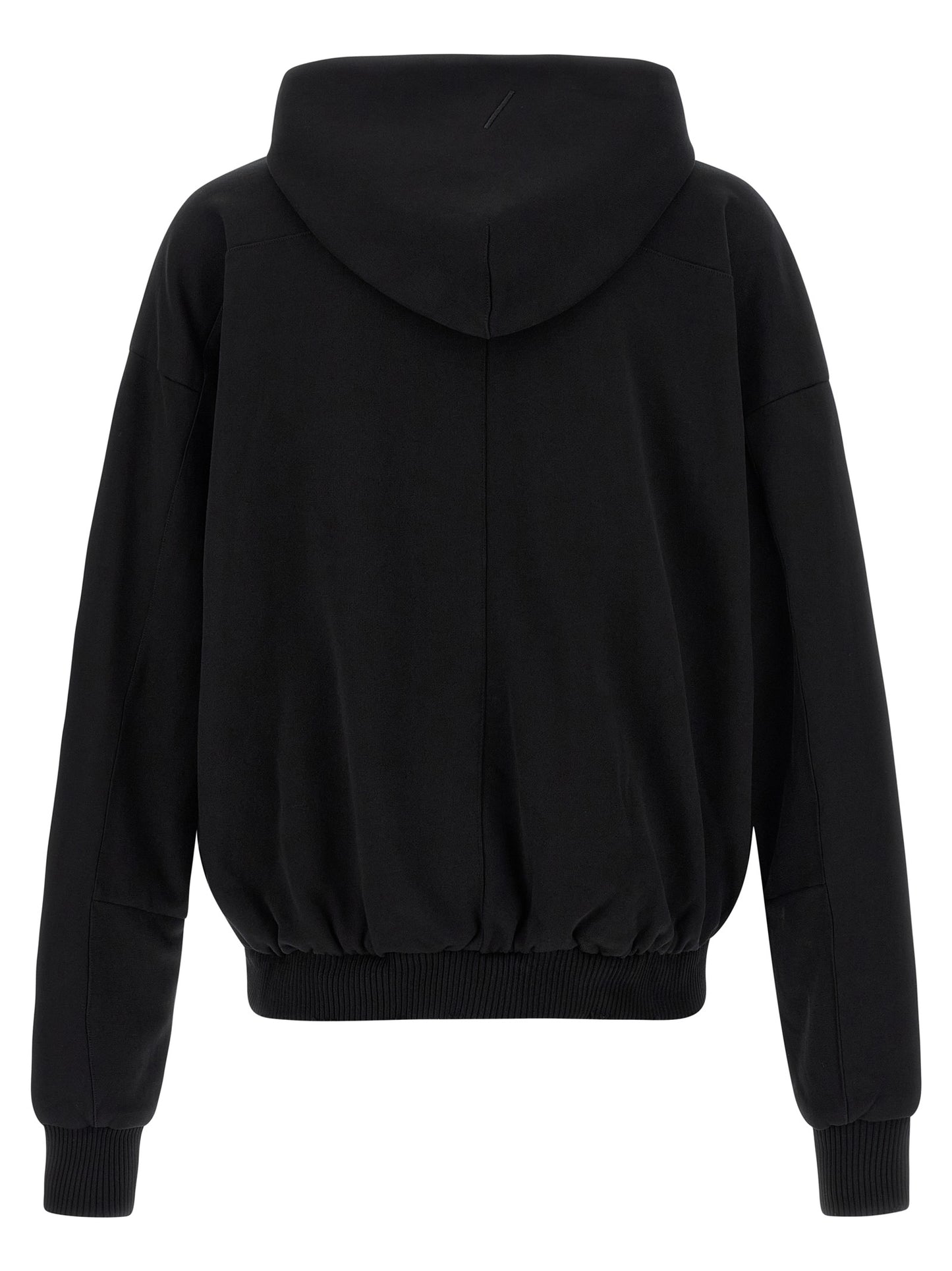 Sweatshirt Hoodie by Thom Krom for men in cotton black features a slouchy chic silhouette, detailed with a slouchy chic and a signature hooded neckline for an elevated aesthetic.
