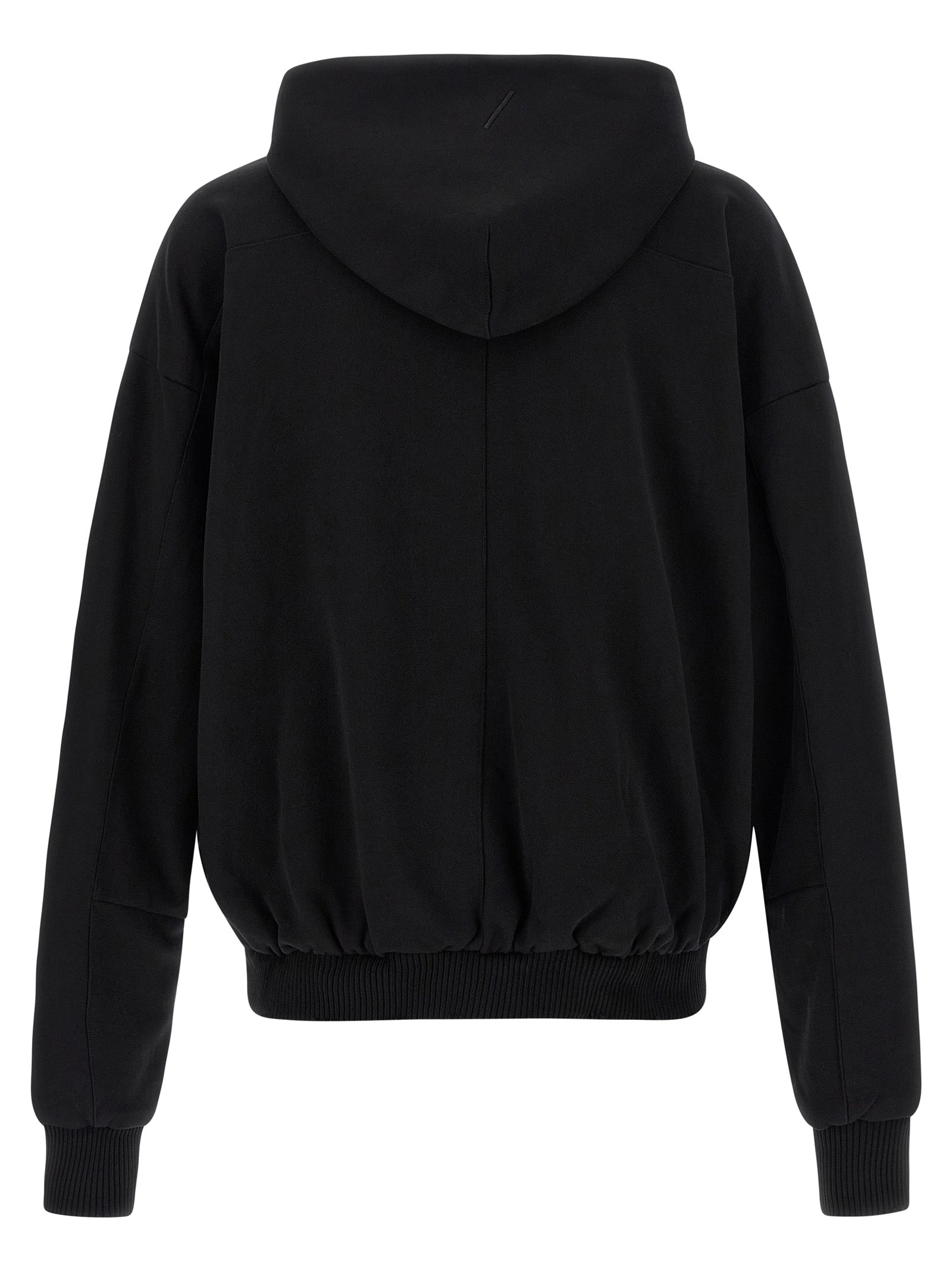 Sweatshirt Hoodie by Thom Krom for men in cotton black features a slouchy chic silhouette, detailed with a slouchy chic and a signature hooded neckline for an elevated aesthetic.