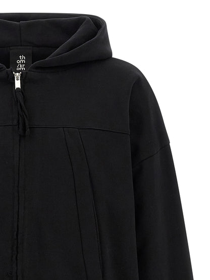 Sweatshirt Hoodie by Thom Krom for men in cotton black features a authentic silhouette, showcasing a sophisticated hooded neckline and authentic detail for a refined finish.