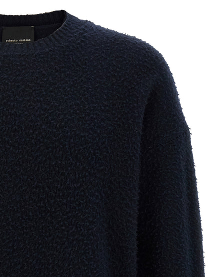 Roberto Collina Blue Merino Wool Cardigan