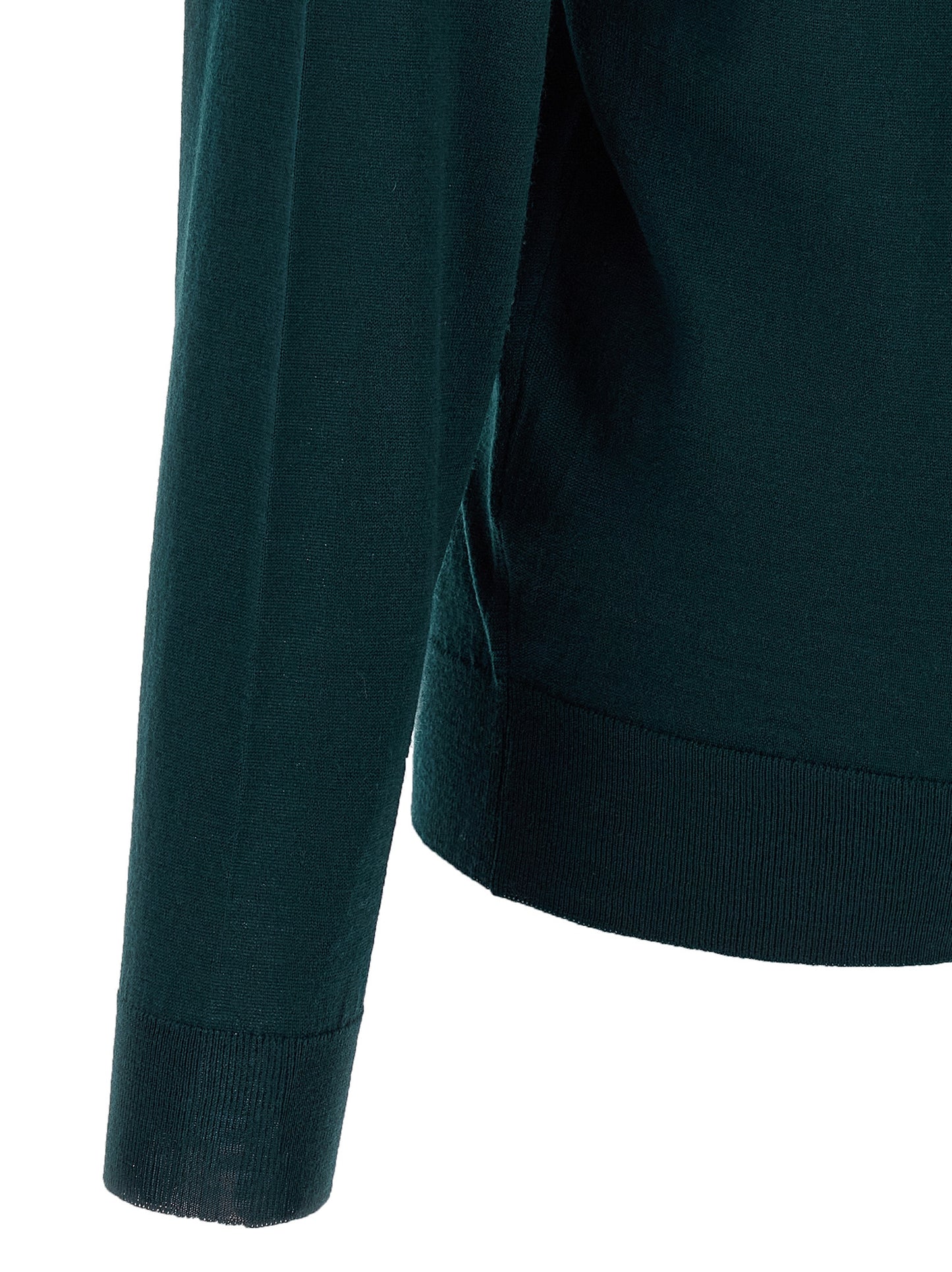 Cardigan by JOHN SMEDLEY for men in merino wool bicolour & green presents a textural silhouette, artfully finished with a textural and for a sophisticated, textural look.