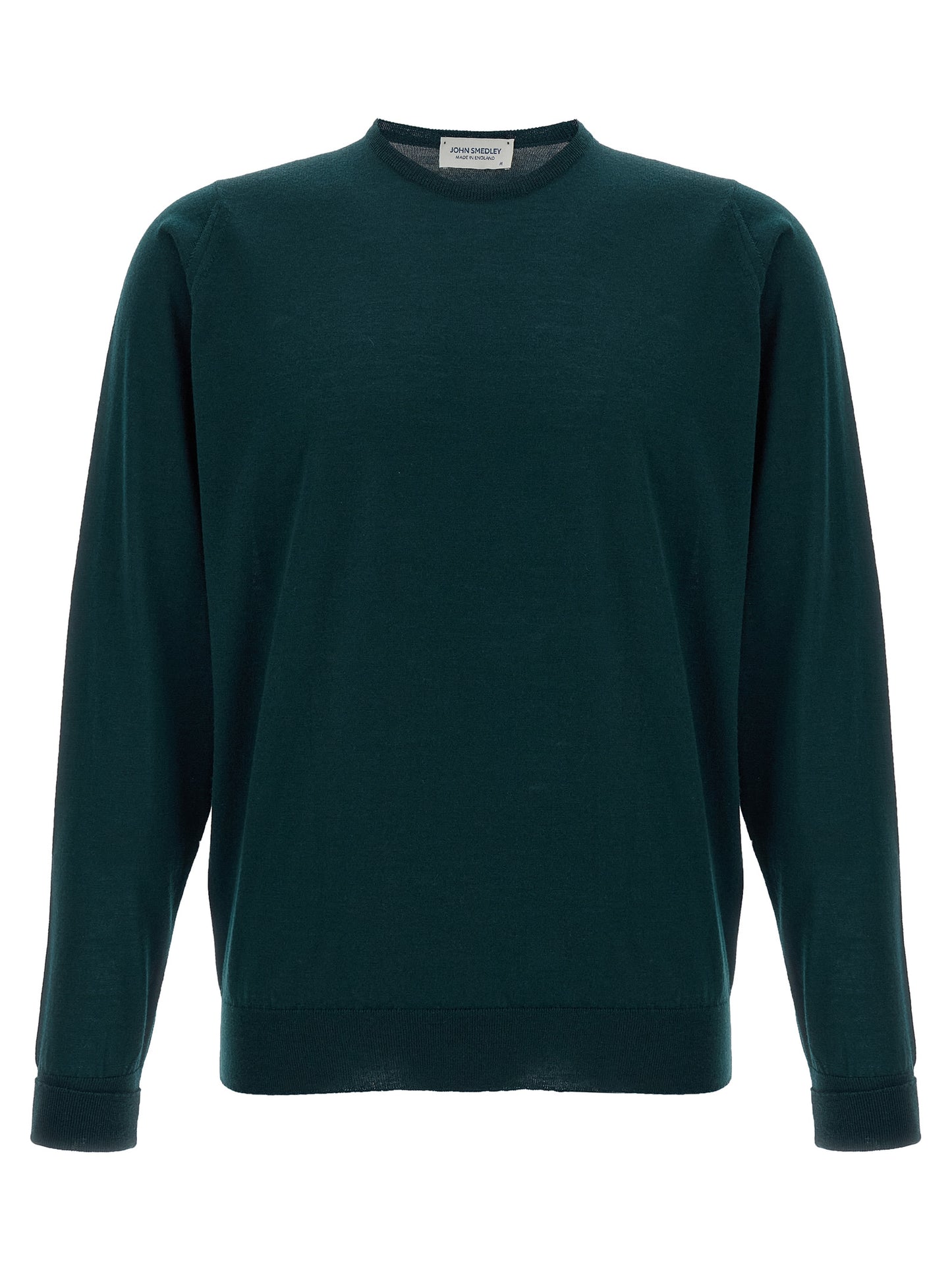 Cardigan by JOHN SMEDLEY for men in merino wool bicolour & green features a dramatic silhouette, showcasing a sophisticated crew neckline and dramatic detail for a timeless, premium look.
