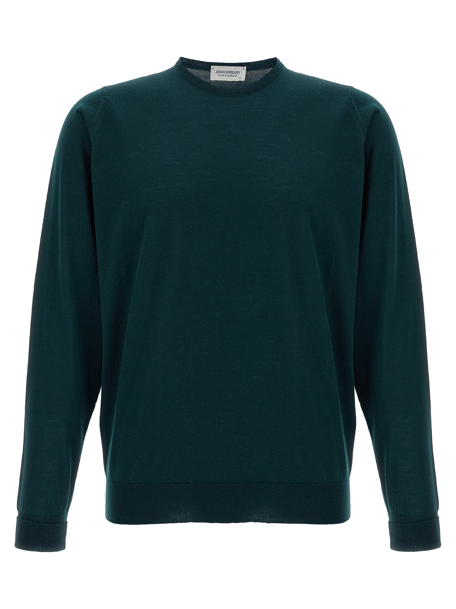 Cardigan by JOHN SMEDLEY for men in merino wool bicolour & green features a dramatic silhouette, showcasing a sophisticated crew neckline and dramatic detail for a timeless, premium look.