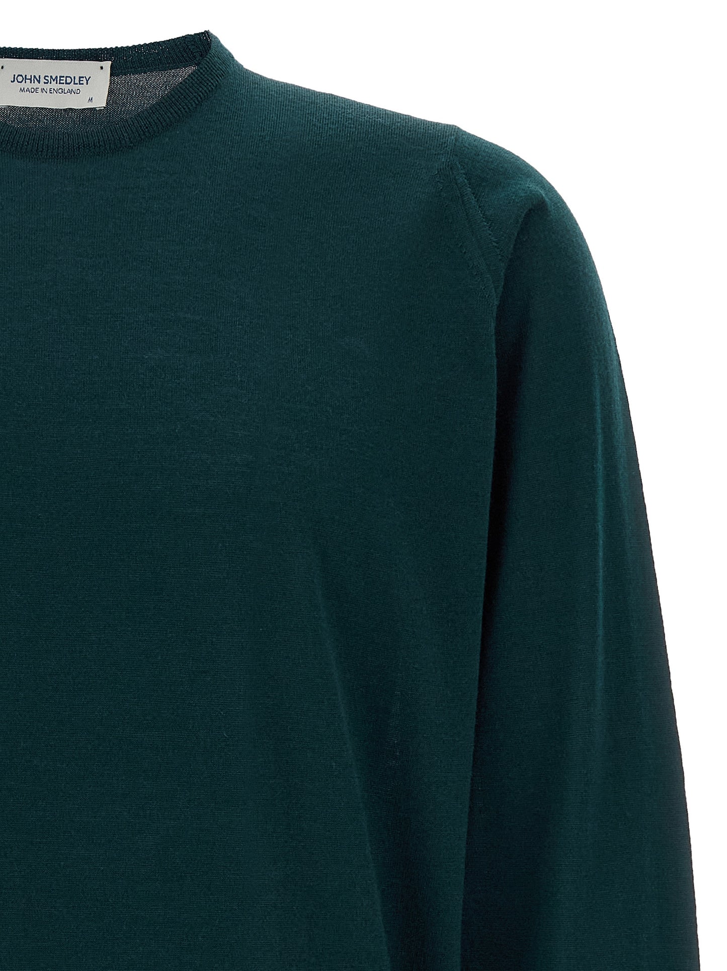 Cardigan by JOHN SMEDLEY for men in merino wool bicolour & green presents a textural silhouette, artfully finished with a textural crew neckline and for a sophisticated, textural look.