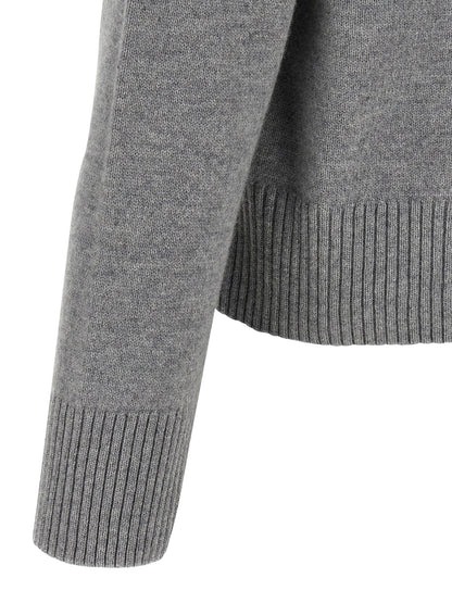 Cardigan by Ami Paris for men in cashmere gray features an crisp silhouette, showcasing a sophisticated and detail for a truly crisp finish.