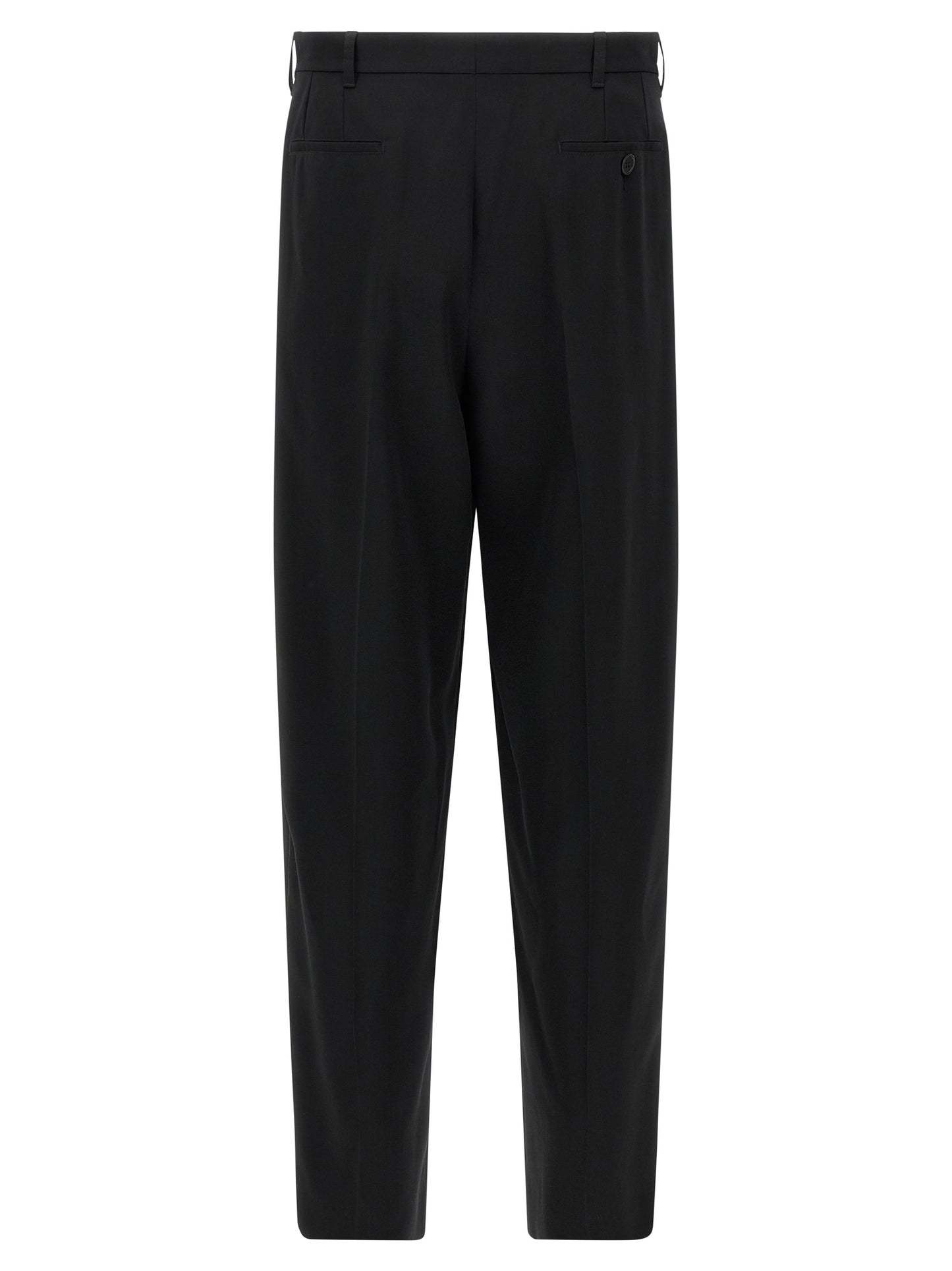 Trousers by Marni for men in virgin wool black features an on trend silhouette, showcasing a sophisticated straight-leg with a long and for an on trend finish.