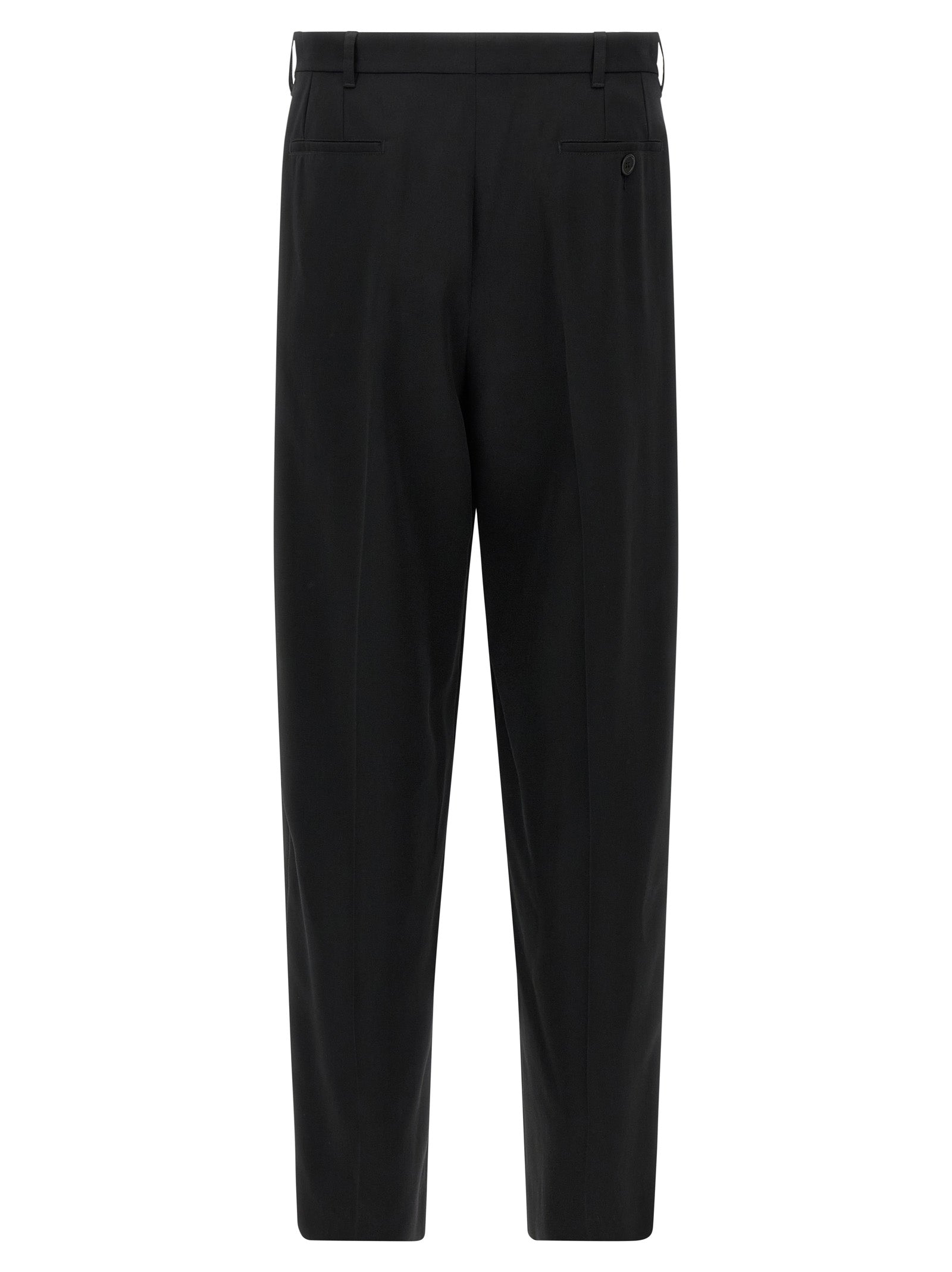 Trousers by Marni for men in virgin wool black features an on trend silhouette, showcasing a sophisticated straight-leg with a long and for an on trend finish.