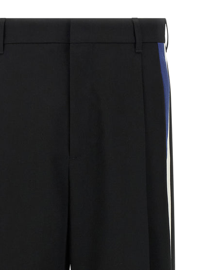 Trousers by Marni for men in virgin wool black features an sartorial silhouette, showcasing a precise straight-leg and long with a sartorial for a refined look.