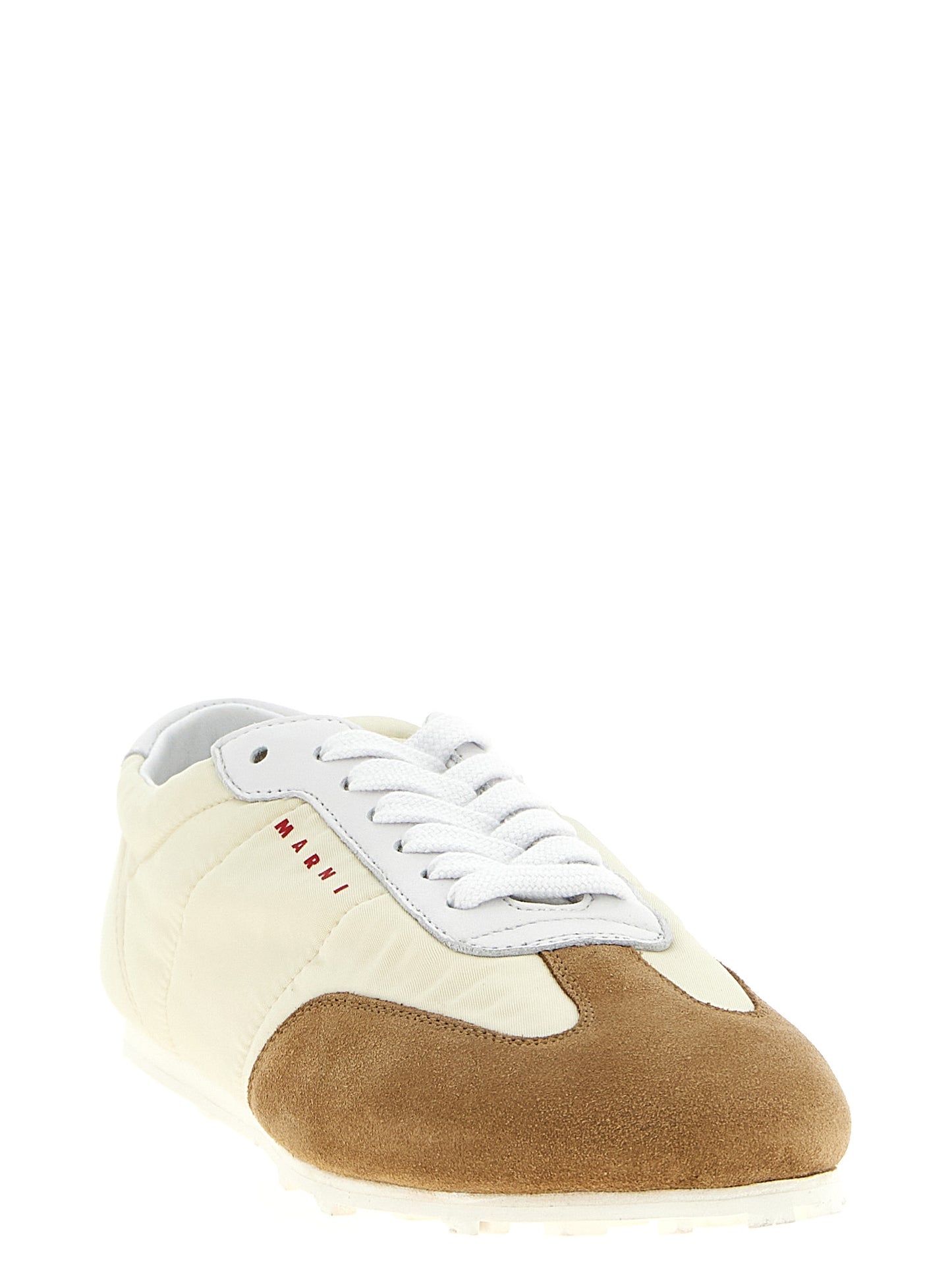 Athletic Sneakers by Marni for women in polyamide suede leather multicolor presents a sleek silhouette, perfectly capturing the athletic style essence of Women's Athletic Polyamide Suede leather Sneakers with its sleek design and premium finish.