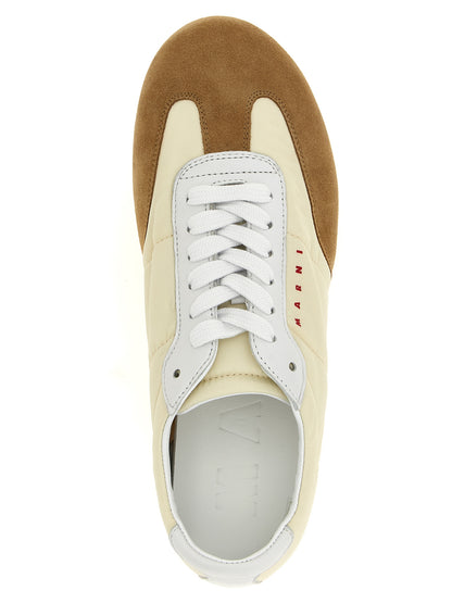 Athletic Sneakers by Marni for women in polyamide suede leather multicolor features an timeless silhouette from the Women's Athletic Polyamide Suede leather Sneakers collection, showcasing a timeless athletic style for a timeless look.