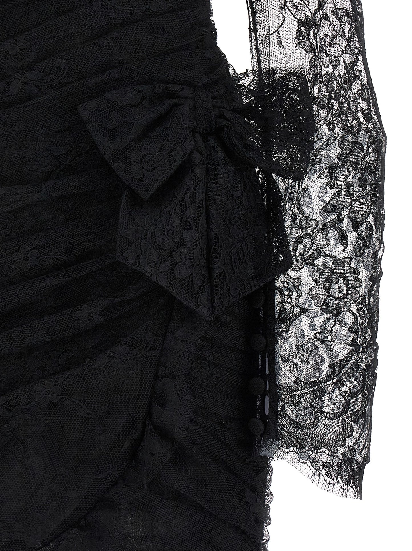 Dress by Alessandra Rich for women in organic cotton & polyamide black & transparent features an cute silhouette, detailed with a and that elegantly flows into a cute short mini.
