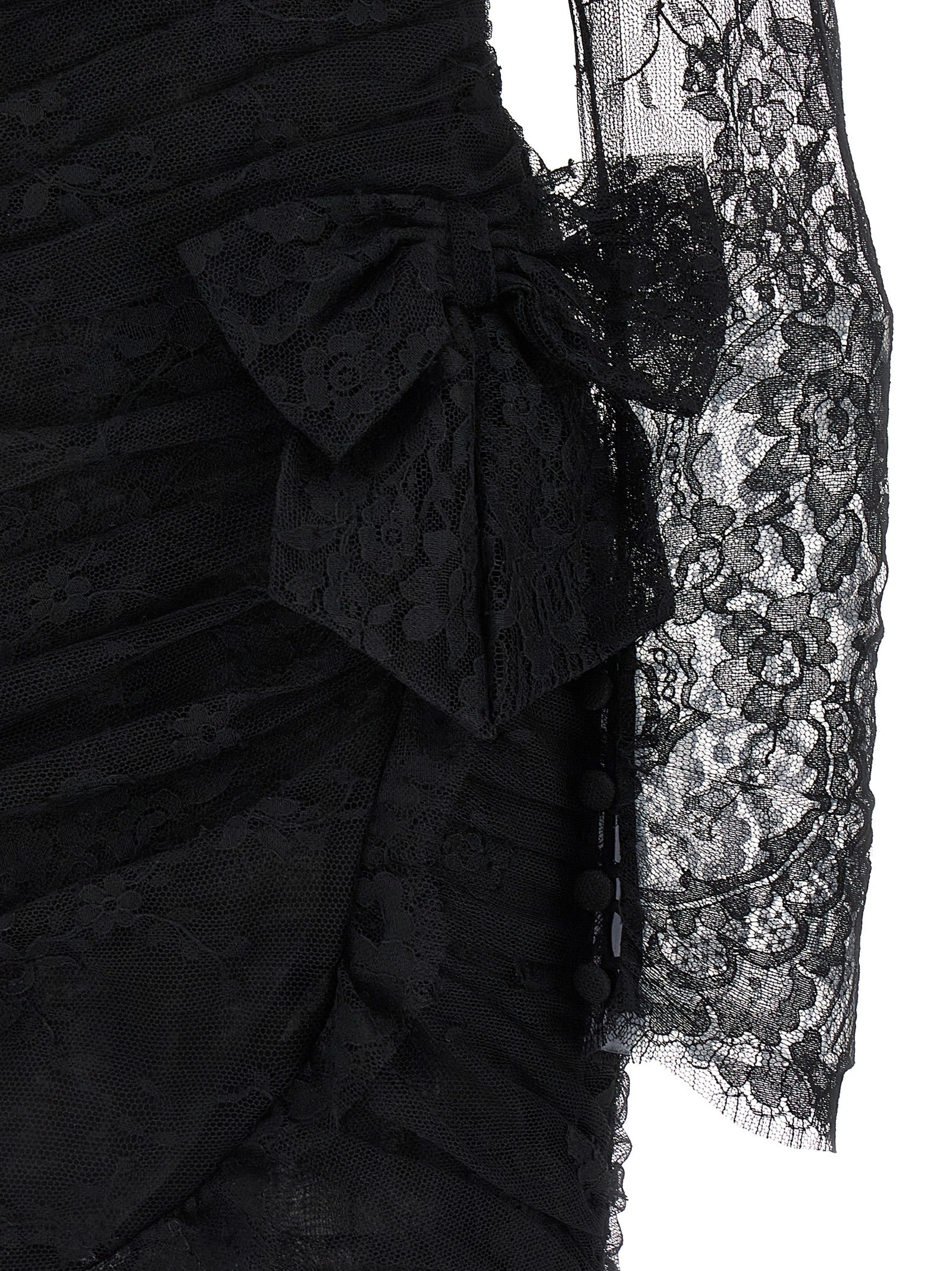 Dress by Alessandra Rich for women in organic cotton & polyamide black & transparent features an cute silhouette, detailed with a and that elegantly flows into a cute short mini.