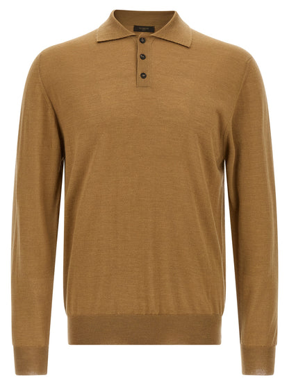 Polo Shirt by ZANONE for men in cashmere silk beige showcases a enviable silhouette, featuring a refined and for a enviable finish.