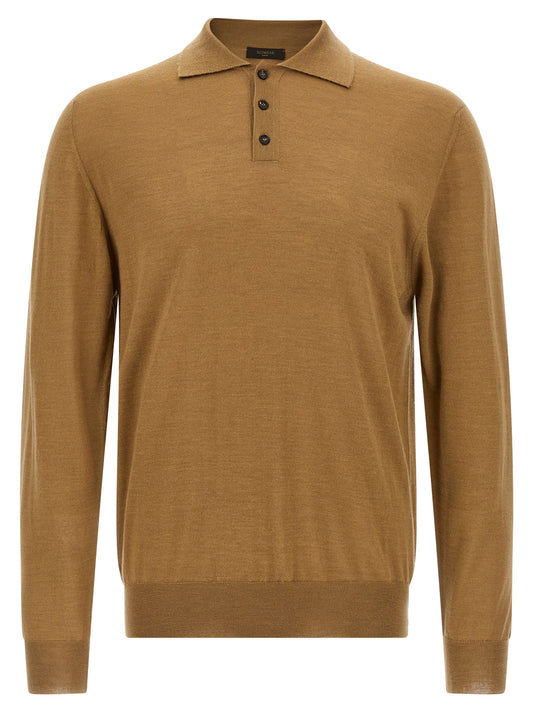 Polo Shirt by ZANONE for men in cashmere silk beige showcases a enviable silhouette, featuring a refined and for a enviable finish.
