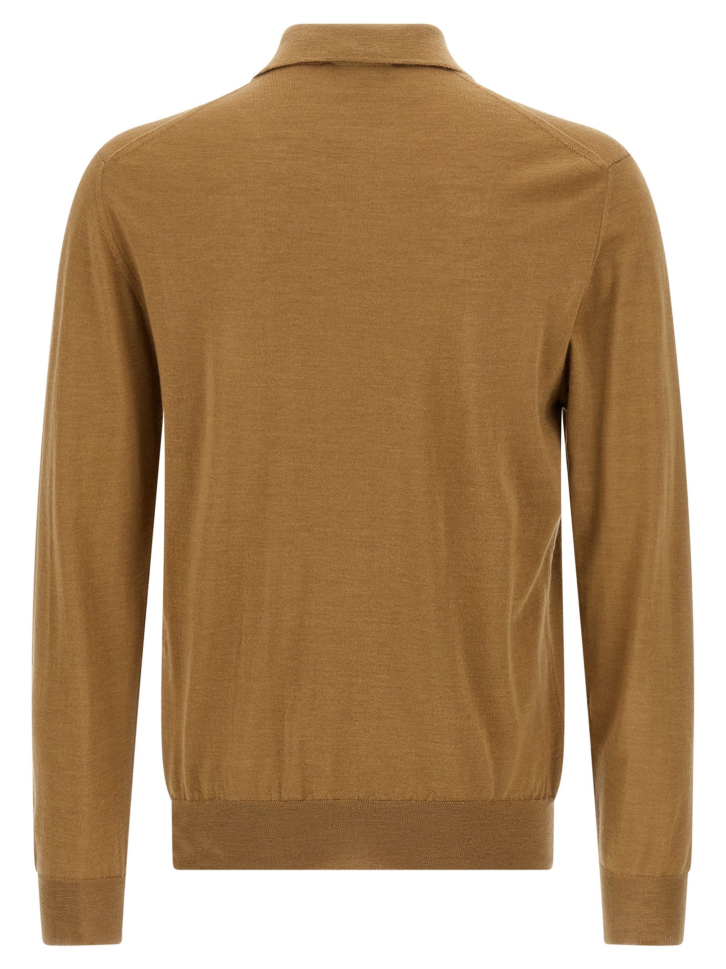Polo Shirt by ZANONE for men in cashmere silk beige showcases a sharp silhouette, detailed with a refined and sharp for a sophisticated finish.