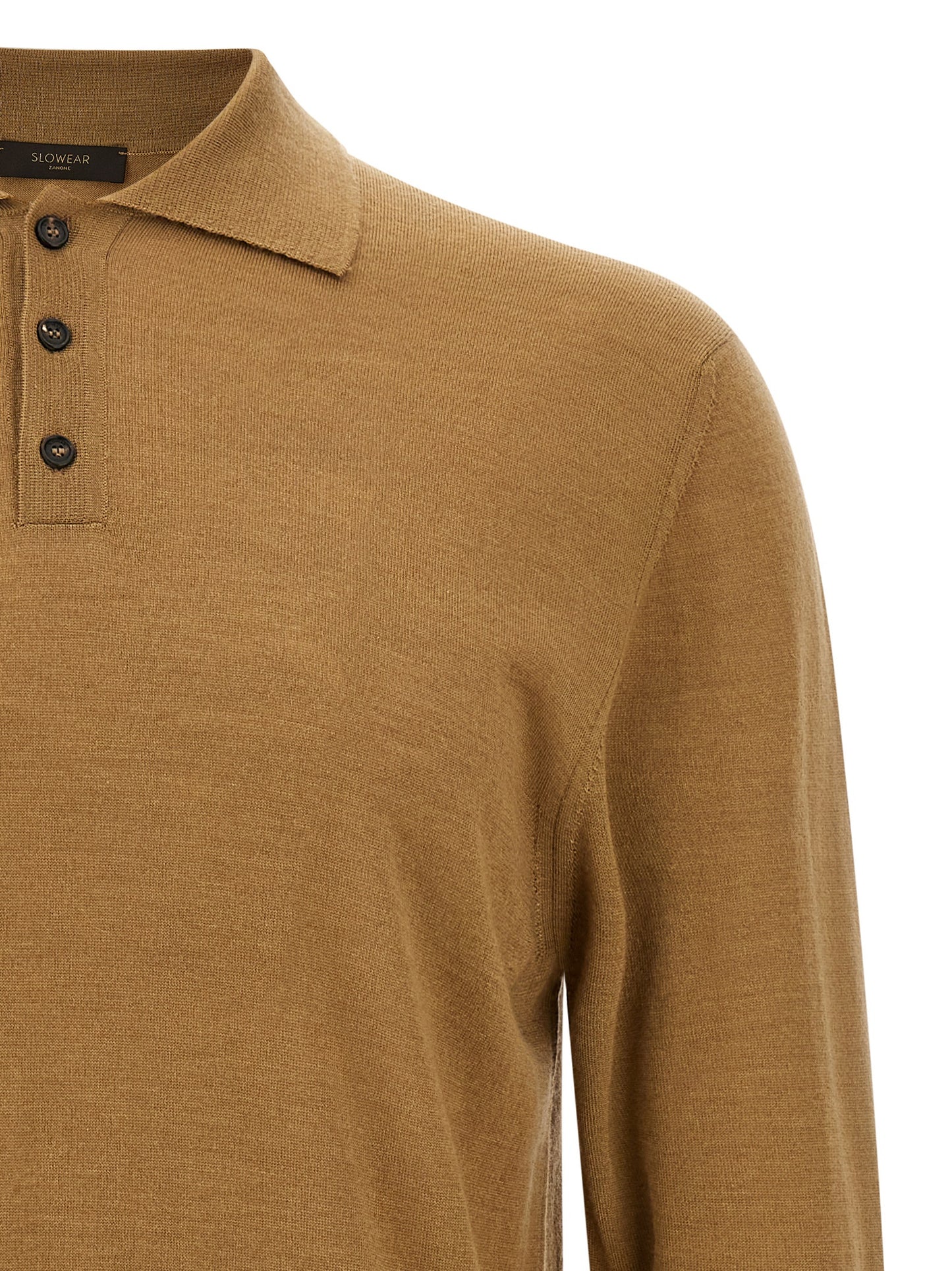 Polo Shirt by ZANONE for men in cashmere silk beige presents a distinguished silhouette, showcasing a sophisticated and distinguished for a truly distinguished finish.