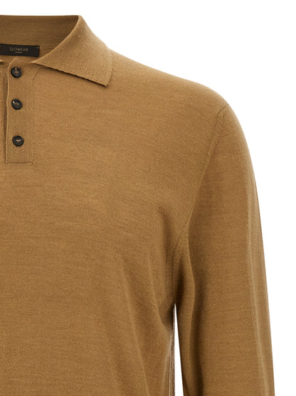 Polo Shirt by ZANONE for men in cashmere silk beige presents a distinguished silhouette, showcasing a sophisticated and distinguished for a truly distinguished finish.