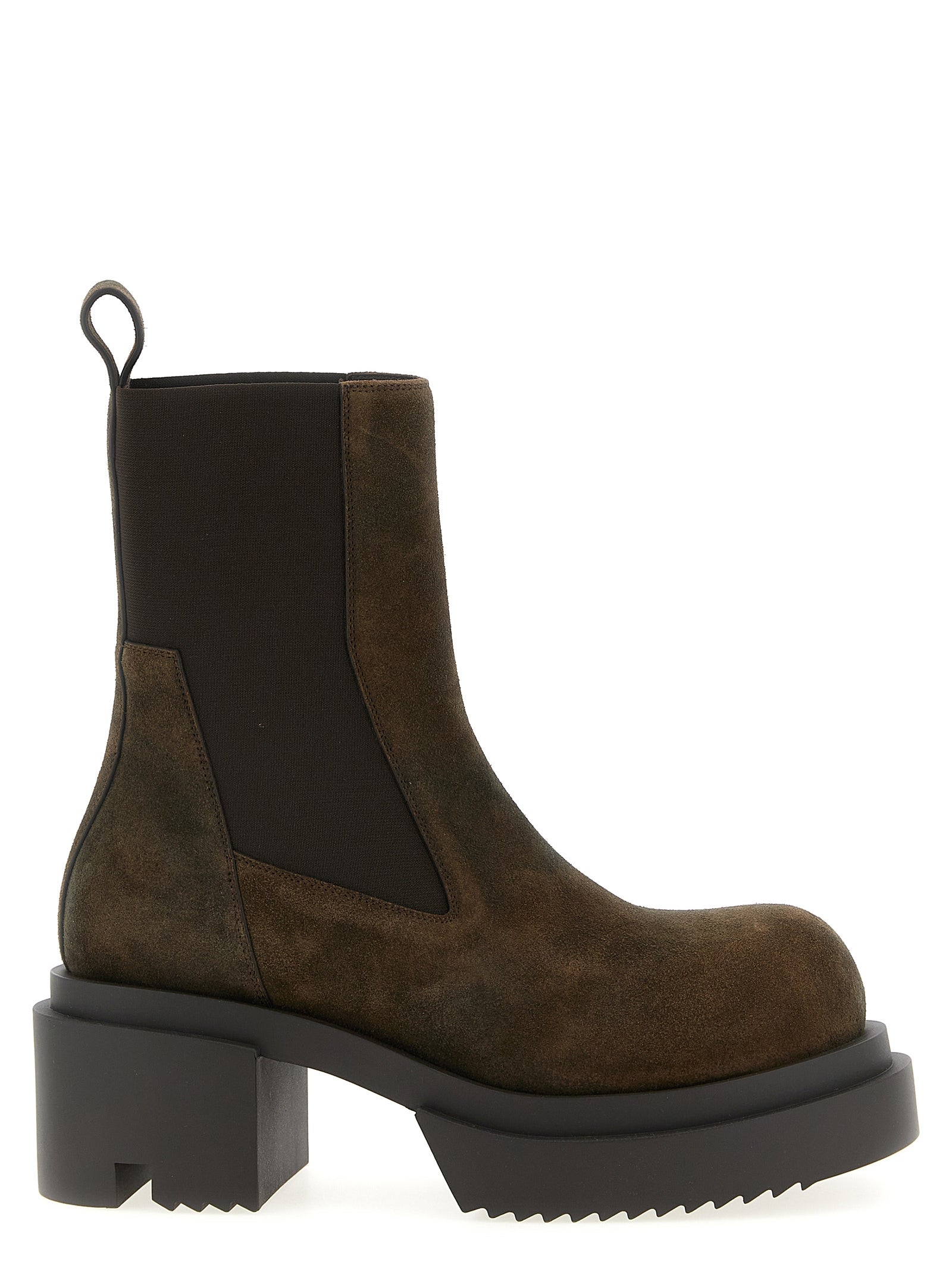 Ankle Strap Boots by Rick Owens for men in suede calfskin leather brown features an effortless chic silhouette from the Men's Suede Calfskin Leather Ankle Strap Boots collection, showcasing a effortless chic and refined for an effortless chic look.