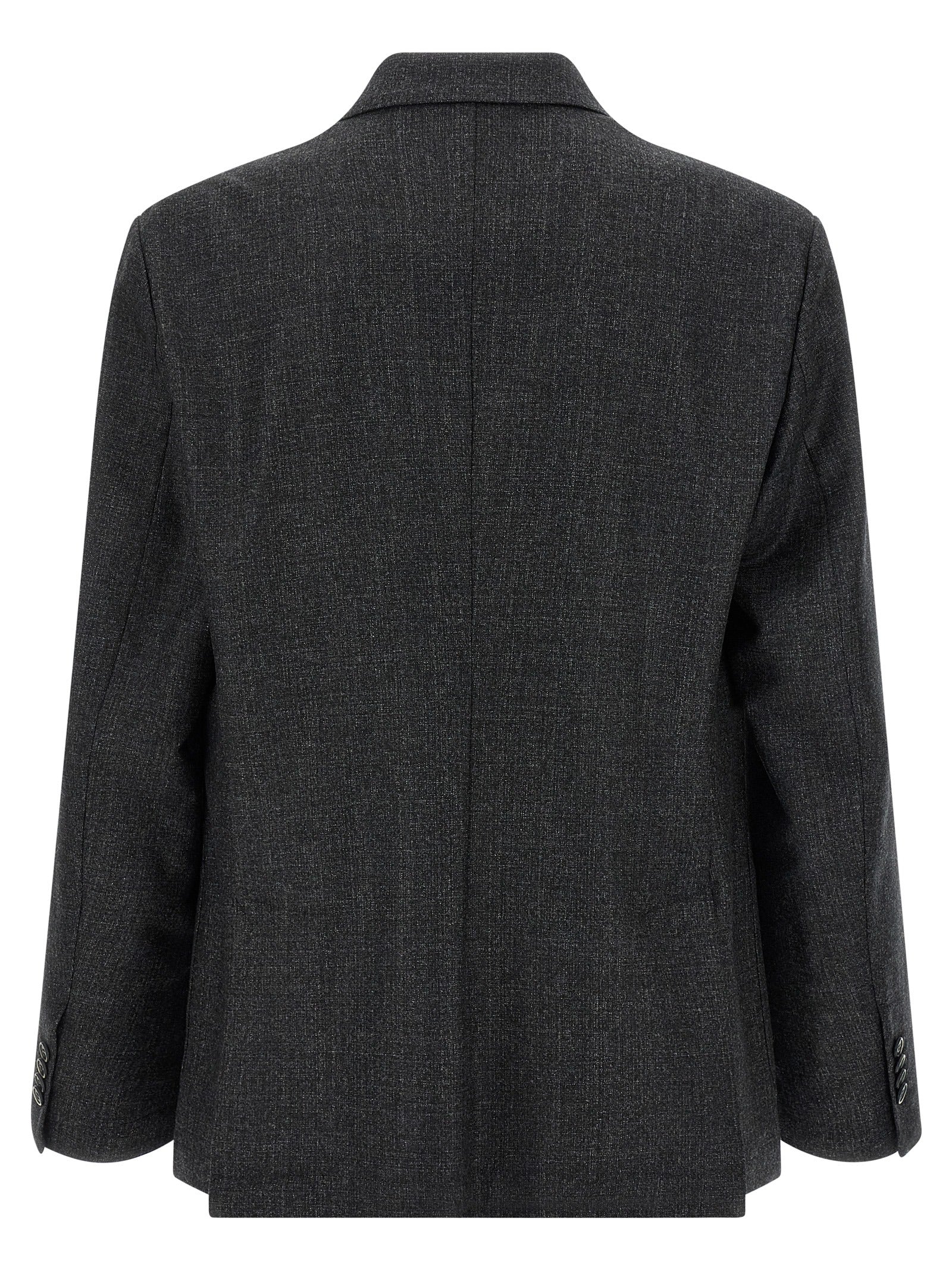 Blazer by BARENA for men in virgin wool gray presents a distinguished silhouette, detailed with a distinguished split neckline and distinctive for a truly sophisticated finish.