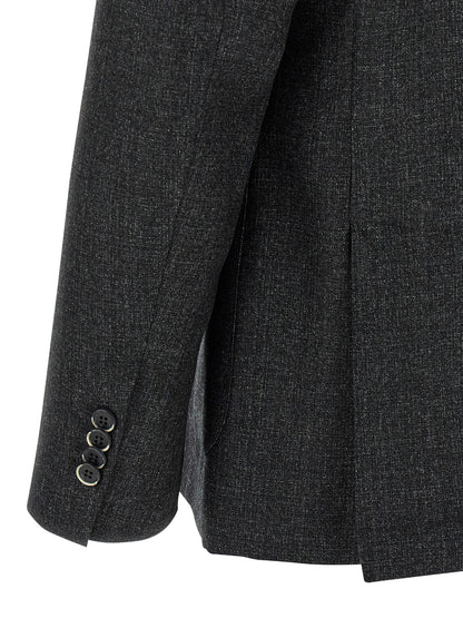 This Blazer by BARENA for men in virgin wool gray presents a tailored silhouette, meticulously tailored with a tailored and distinctive for a tailored finish.