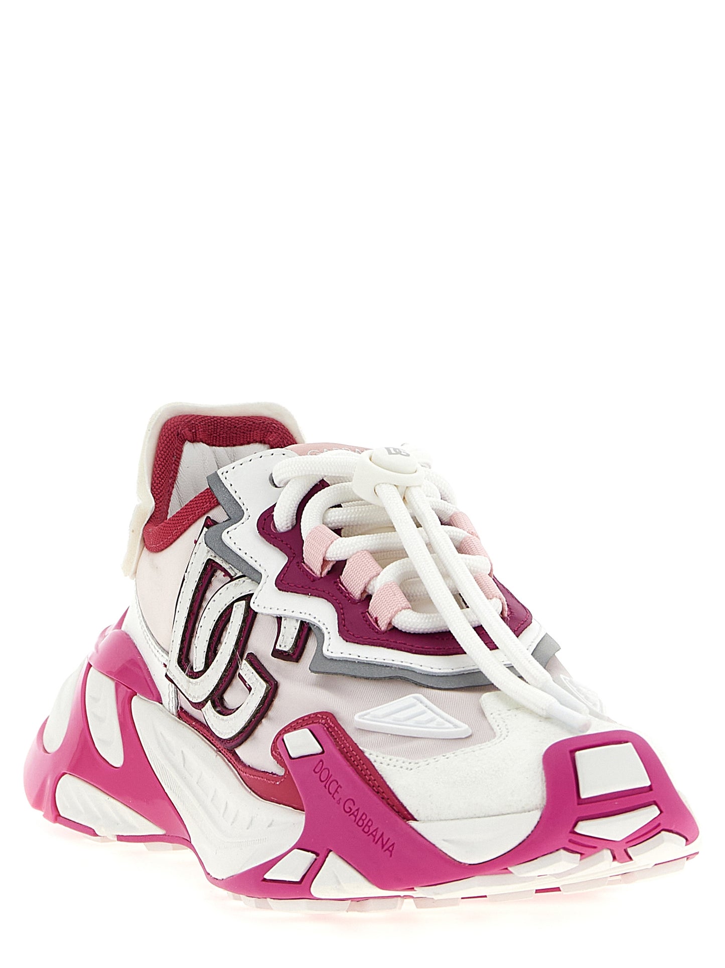 Athletic Sneakers by Dolce & Gabbana for women in tu viscose polyamide suede leather fuchsia features an effortless chic silhouette, showcasing the signature athletic style of the Women's Athletic TU Viscose Polyamide Suede Leather Sneakers collection with a truly effortless chic finish.