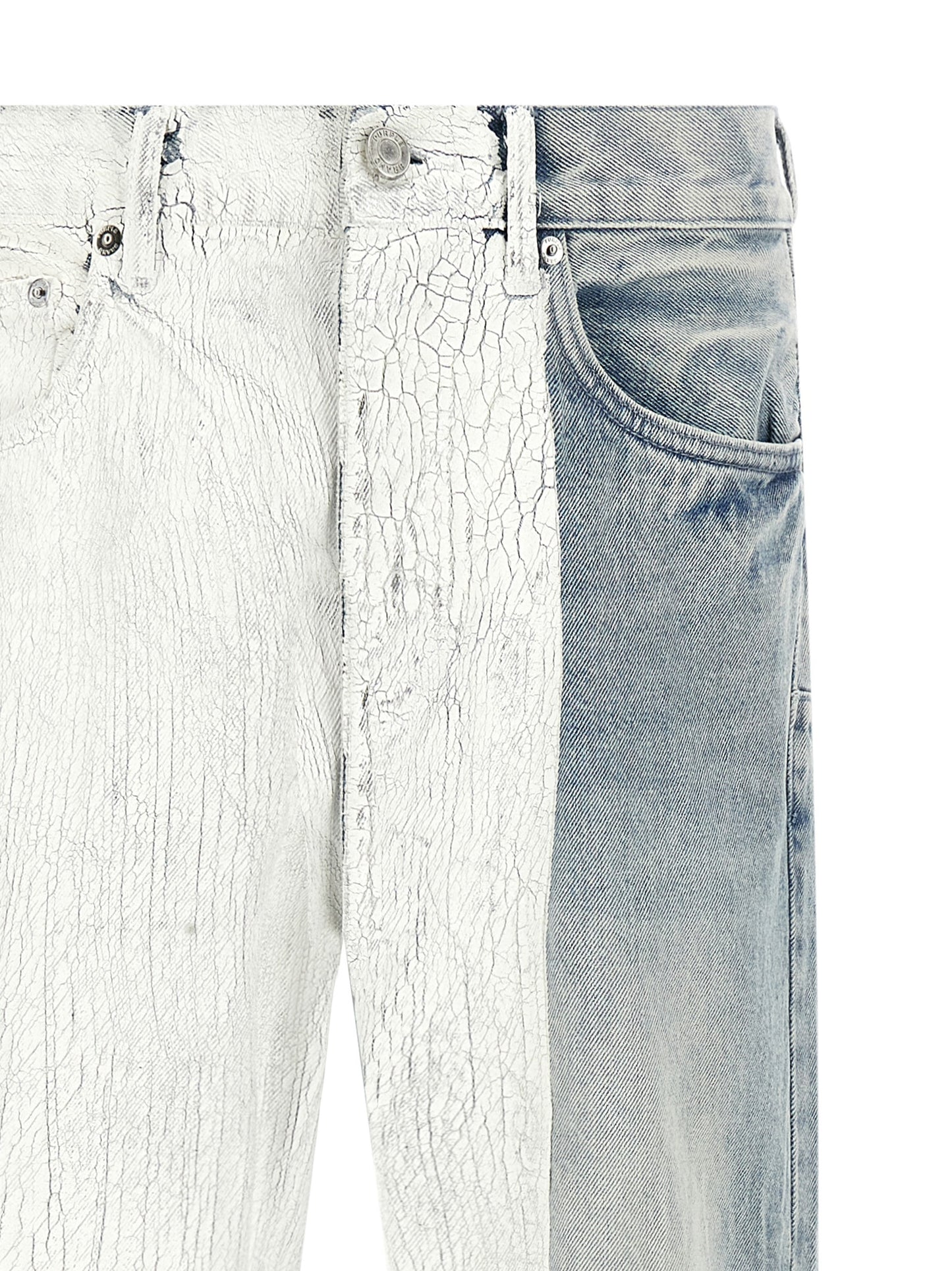 Jeans by PURPLE for men in denim cotton light-blue, purple & silver features an sartorial straight-leg and long with a mid rise cut for a sartorial finish.