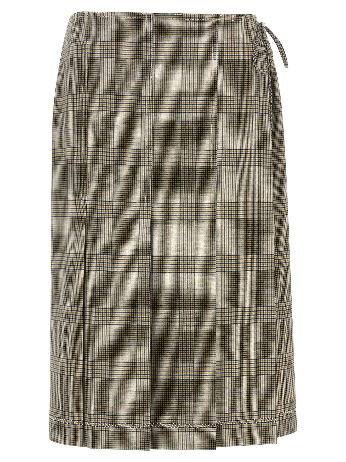 Skirt by Marni for women in polyester & virgin wool gray features an tailored silhouette, artfully capturing the essence of Women's Polyester & Virgin Wool Midi Skirt in a sophisticated midi.