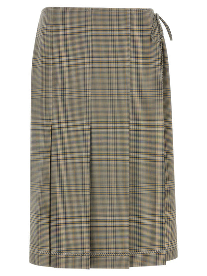 Skirt by Marni for women in polyester & virgin wool gray features an tailored silhouette, artfully capturing the essence of Women's Polyester & Virgin Wool Midi Skirt in a sophisticated midi.