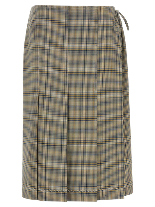 Skirt by Marni for women in polyester & virgin wool gray features an tailored silhouette, artfully capturing the essence of Women's Polyester & Virgin Wool Midi Skirt in a sophisticated midi.