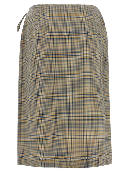 Skirt by Marni for women in polyester & virgin wool gray showcases a sultry silhouette, elegantly defined by its midi and the sophisticated sultry design of the Women's Polyester & Virgin Wool Midi Skirt.