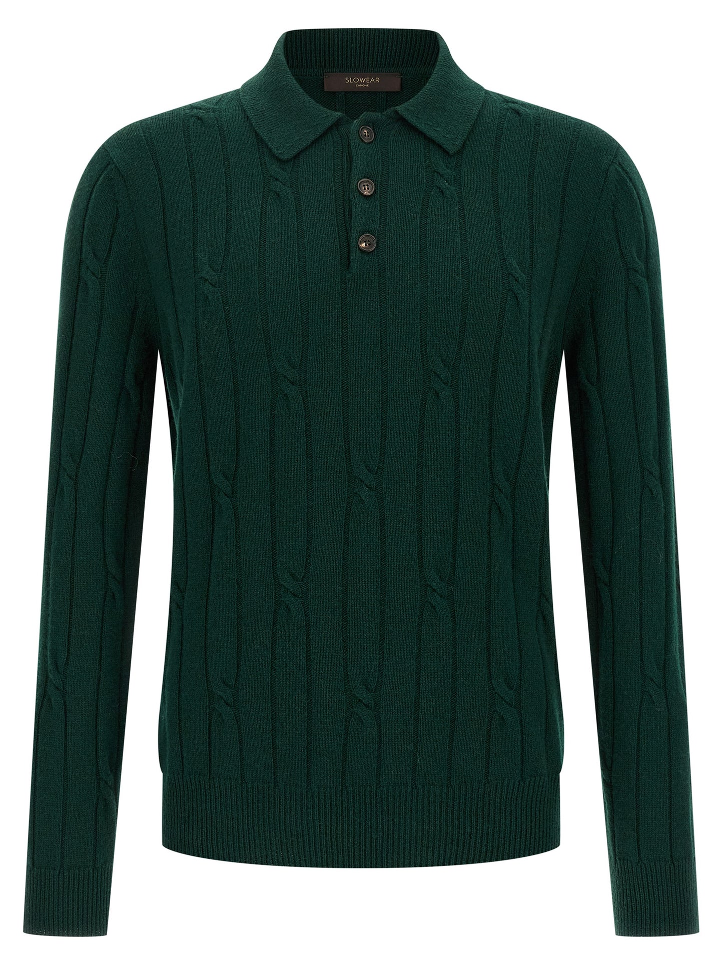 Polo Shirt by ZANONE for men in cashmere virgin wool bicolour & green features a eye catching silhouette, showcasing a refined and long-sleeve for a eye catching finish.
