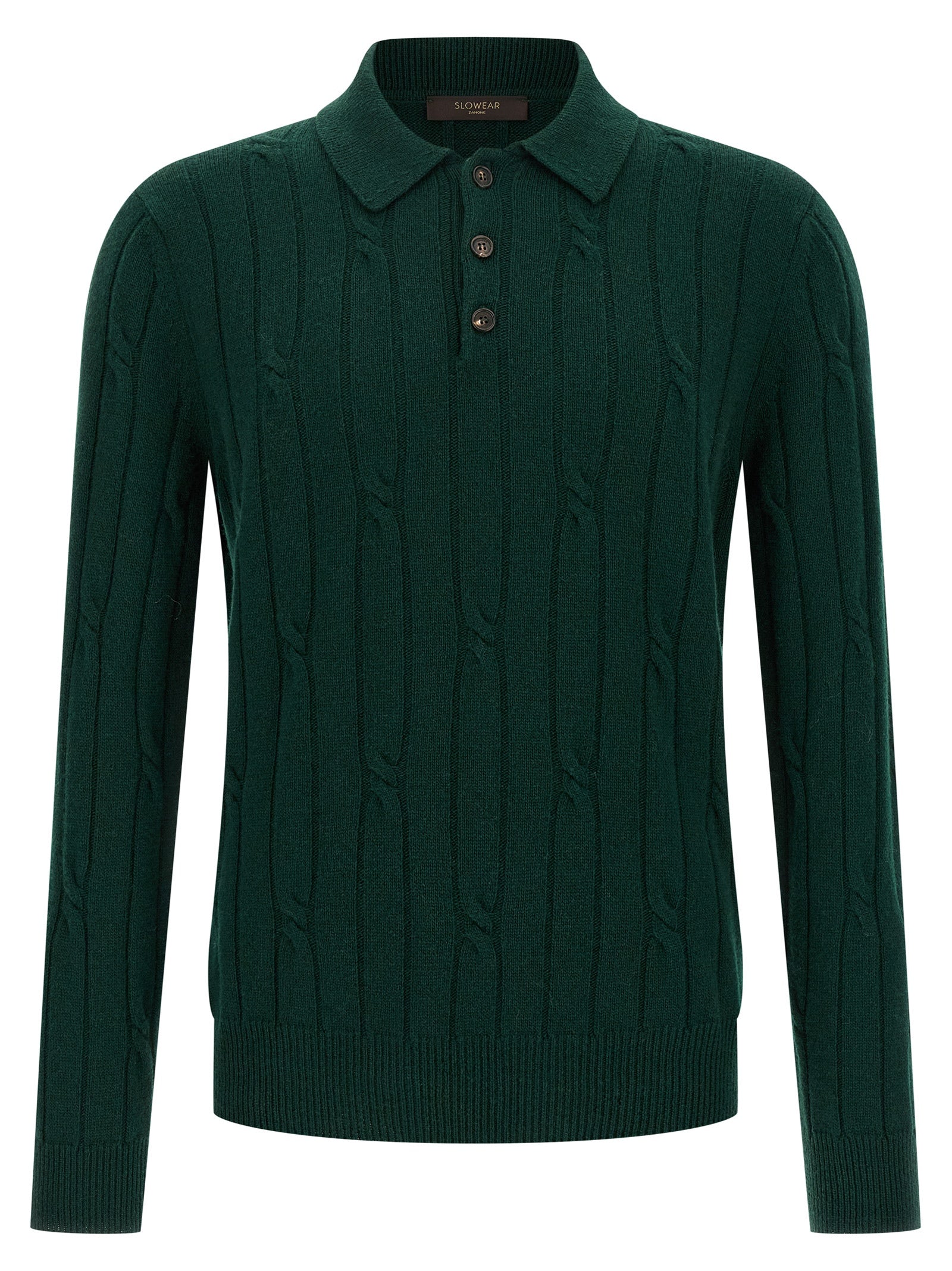 Polo Shirt by ZANONE for men in cashmere virgin wool bicolour & green features a eye catching silhouette, showcasing a refined and long-sleeve for a eye catching finish.