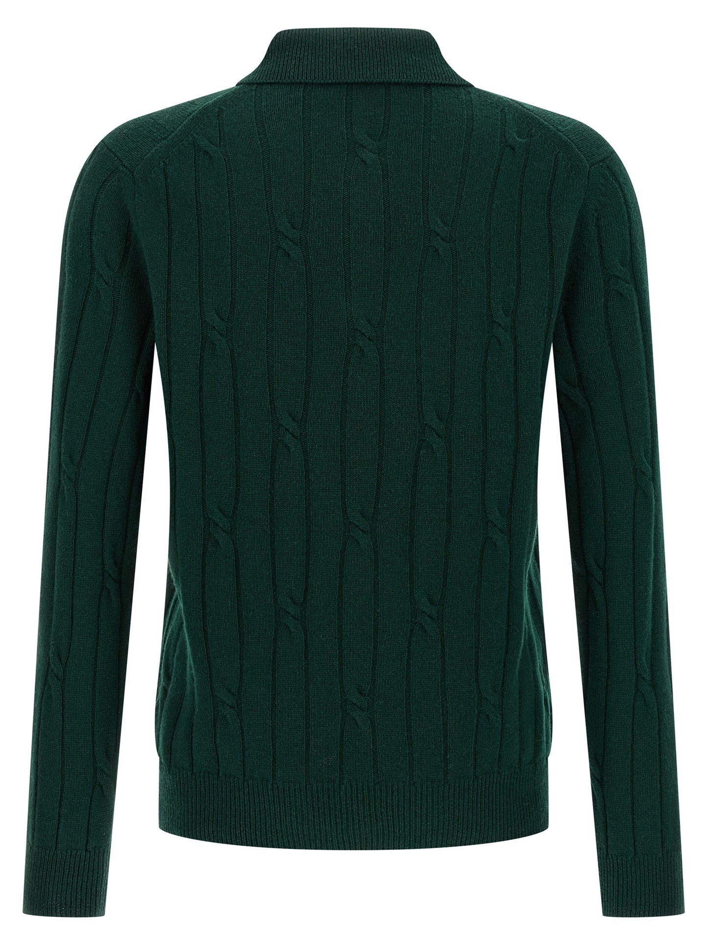 Polo Shirt by ZANONE for men in cashmere virgin wool bicolour & green presents a distinguished silhouette, showcasing a sophisticated and distinguished for a truly distinguished finish.
