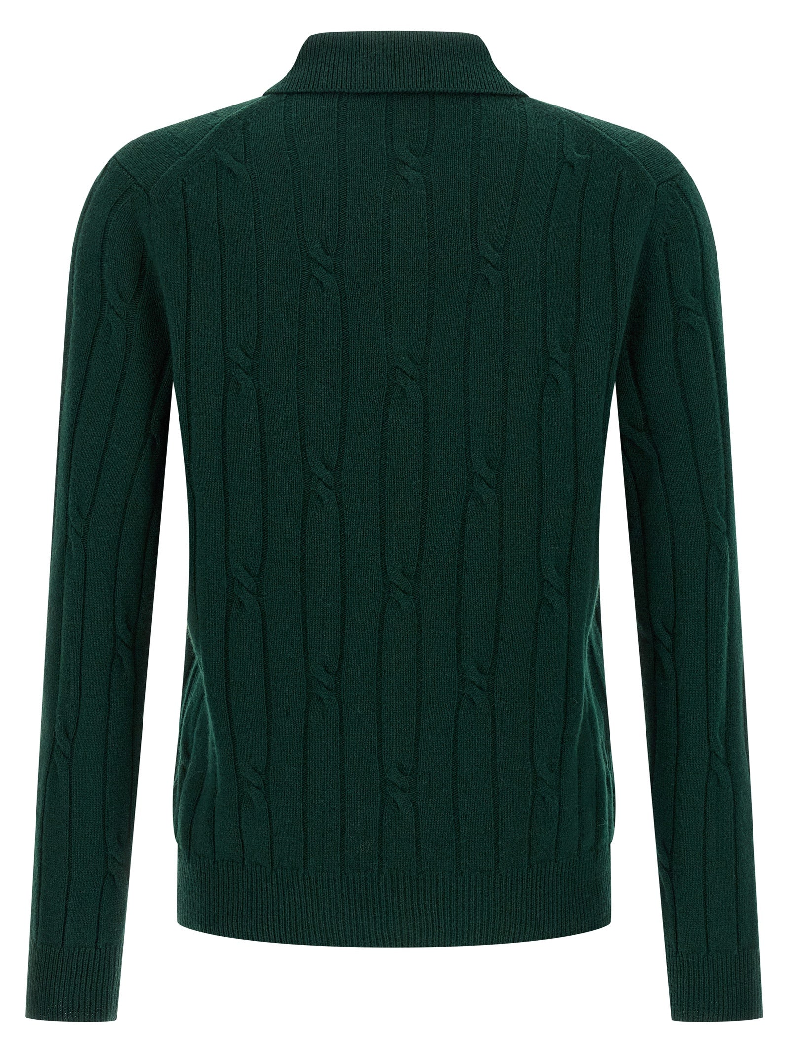 Polo Shirt by ZANONE for men in cashmere virgin wool bicolour & green presents a distinguished silhouette, showcasing a sophisticated and distinguished for a truly distinguished finish.