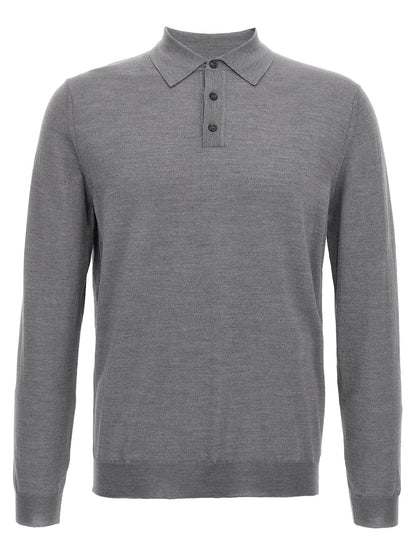 Polo Shirt by ZANONE for men in cashmere silk gray showcases a enviable silhouette, featuring a refined and for a enviable finish.
